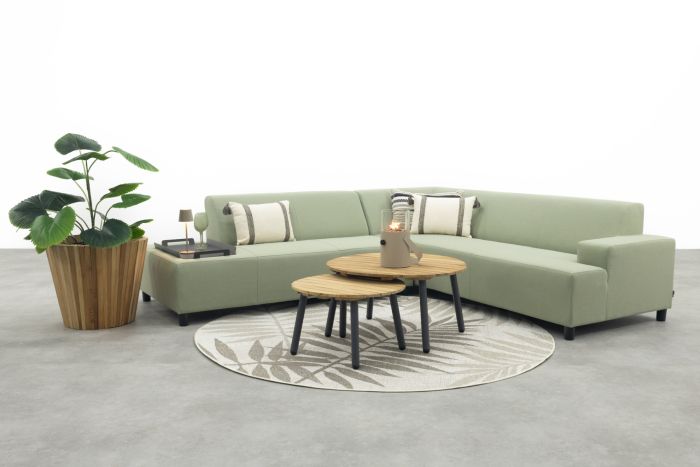 Malaga/Mindo - hoekbank loungeset chaise longue - green