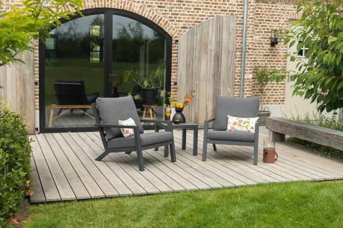 Atlanta loungestoelen set + bijzettafel - 3-delig