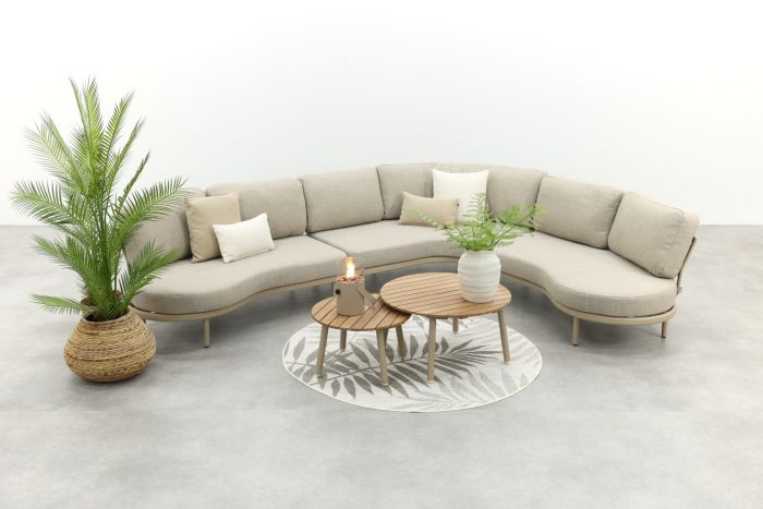 Saranda/Mindo organische loungeset - Latte/Teak