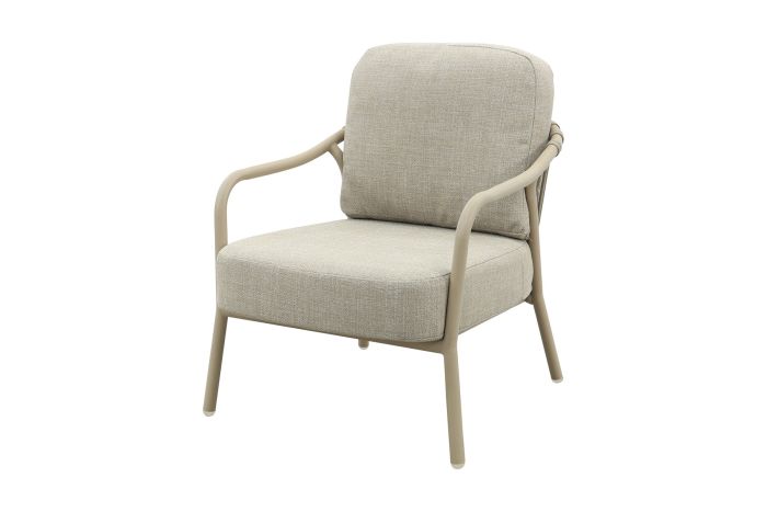 Pisa low-dining tuinstoel - Latte/Naturel