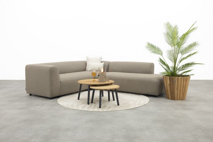 Lissabon/Mindo Sunbrella (Sit&Heat) verwarmde loungeset - Taupe/Teak