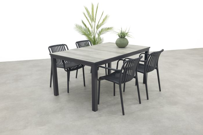 Stripe/Hartman Comino stapelbare tuinset (5-delig) - 163x105 cm.