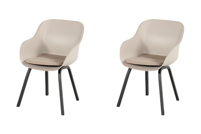 Set van 2 - Hartman Le Soleil Element dining armstoel - Soft Taupe/Black