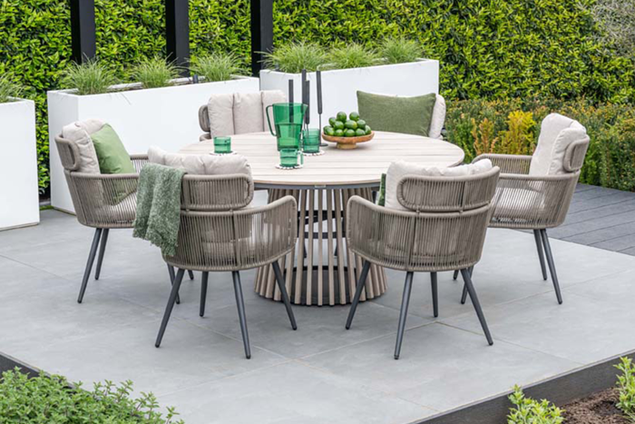 GI Linares/Trinxa Ø148 cm. (7-delig) - ronde tuinset 