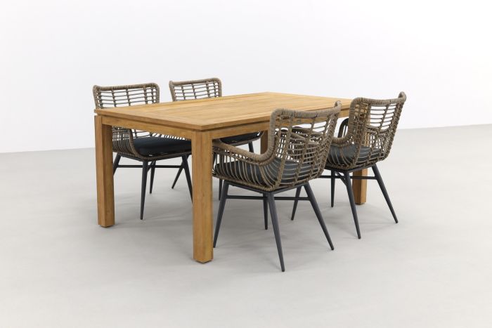 Jasmine natural/Rome brown 170 cm. tuinset - 5-delig