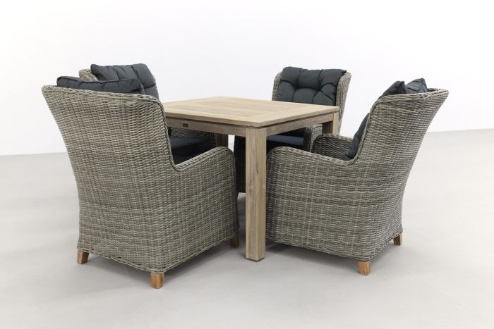 Torino Paloma Grijs/Rome grey 100 cm. - tuinset 5-delig