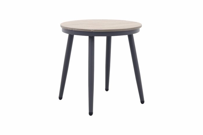 GI Margriet ronde bijzettafel Ø50 cm. - Carbon black/Light teak look