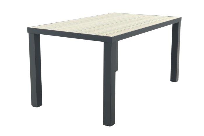 Nola tuintafel 160x90 cm. - Antraciet/Houtlook - 4 persoons