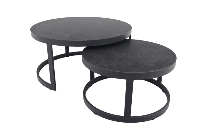 Rhodos koffietafel - set van 2 - antraciet 