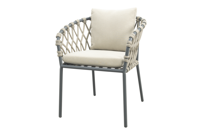 Sara dining tuinstoel - Rope/Antraciet