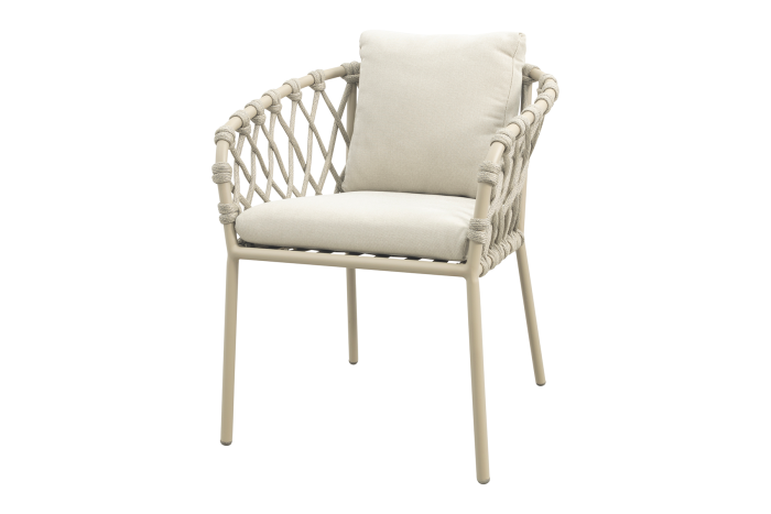 Sara dining tuinstoel - Rope/Latte