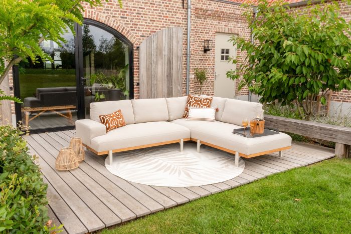 Savannah hoekbank chaise longue - Natural - weerbestendig