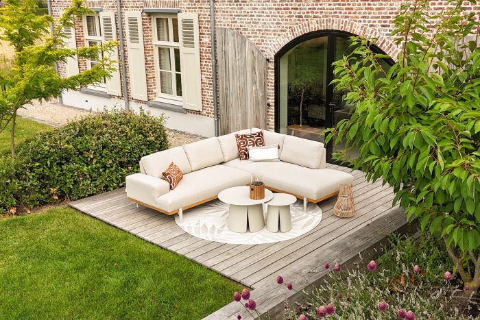 Savannah/Velora chaise longue loungeset (3-delig) - Natural/Acasia