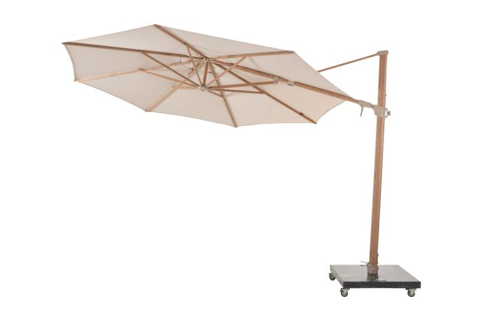4-Seasons Siesta Premium - zweefparasol 350 cm. - Woodlook/Sand