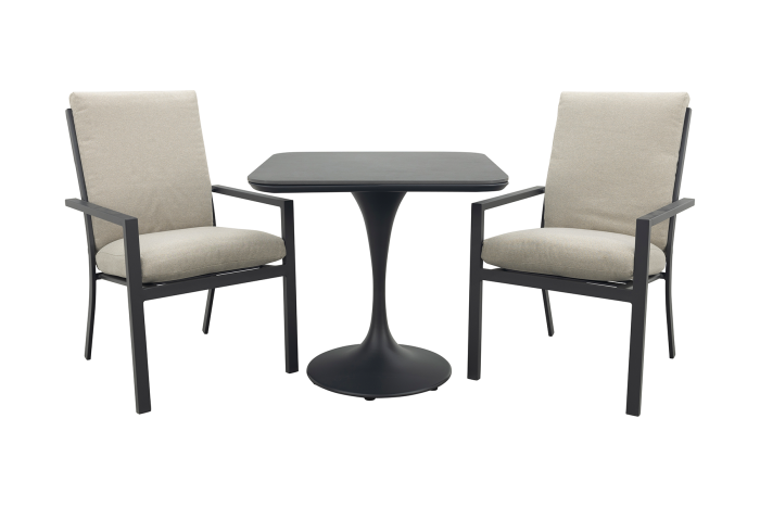 Sergio/Toscara bistroset 80x80 cm. - Zand/Keramiek