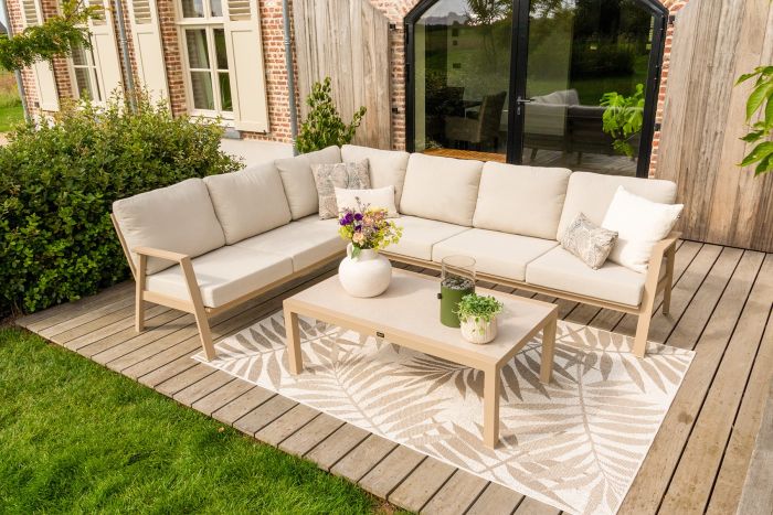 Viento/Atlanta hoek loungeset (4-delig) - Latte