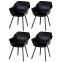 Set van 4 - Hartman Sophie Element dining armstoel - Carbon black