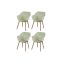 Set van 4 - Hartman Sophie Studio dining armstoel - French green - Teak poot