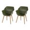 Set van 2 - Hartman Sophie Studio dining armstoel - Moss green - Teak poot
