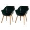 Set van 2 - Hartman Sophie Studio dining armstoel - Night green - Teak poot
