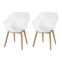 Set van 2 - Hartman Sophie Studio dining armstoel - White - Teak poot