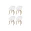 Set van 4 - Hartman Sophie Studio dining armstoel - White - Teak poot