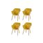 Set van 4 - Hartman Sophie Studio dining armstoel - Curry Yellow - Teak poot