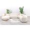 Madeira ronde u-vorm hoekbank + chaise longue rechts - Naturel Sunbrella