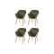 Set van 4 - Hartman Sophie Studio dining armstoel - Moss green - Teak poot