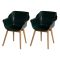 Set van 2 - Hartman Sophie Studio dining armstoel - Night green - Teak poot
