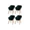 Set van 4 - Hartman Sophie Studio dining armstoel - Night green - Teak poot