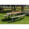 GI Bell (8-persoons) picknicktafel ovaal 220x192cm. - Carbon black/Light Teak look