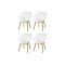 Set van 4 - Hartman Sophie Studio dining armstoel - White - Teak poot